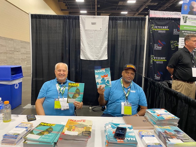RVP2 Larry Walton and Dr. Gary Roundtree Sr. at recruiting for NARFE at the DAV Nation Conventions 2023 and 2024