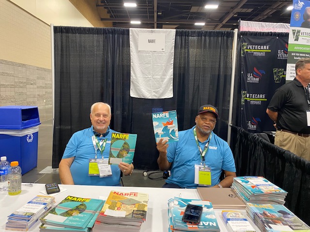 RVP2 Larry Walton and Dr. Gary Roundtree Sr. at recruiting for NARFE at the DAV Nation Conventions 2023 and 2024
